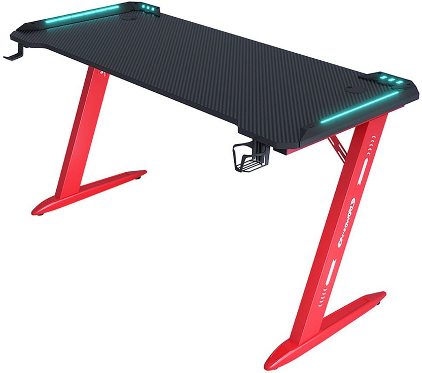 SYGA Engineered Wood Office Table(Wall Mounted, Finish Color - Red Legs, Optional Installation Available)