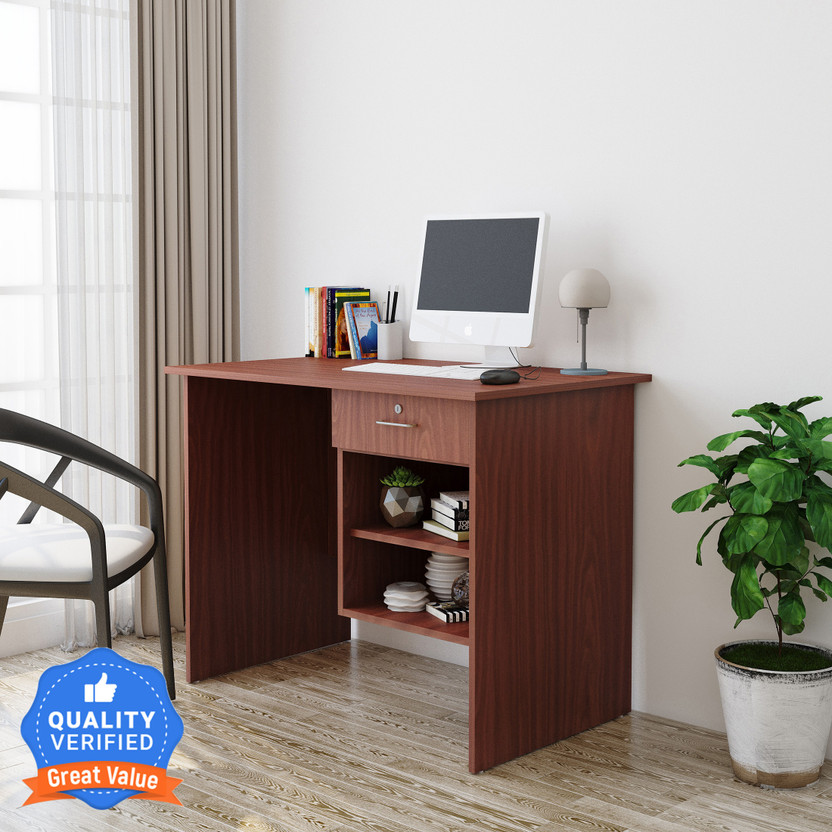 Flipkart Perfect Homes Luna Engineered Wood Study Table(Free Standing, Finish Color - Walnut, Knock Down)