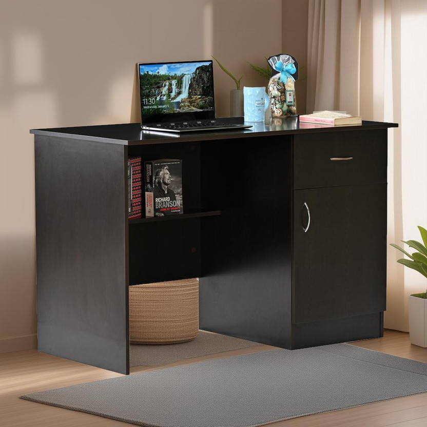 DeckUp Hermes Engineered Wood Office Table(Free Standing, Finish Color - Dark Wenge, DIY(Do-It-Yourself))