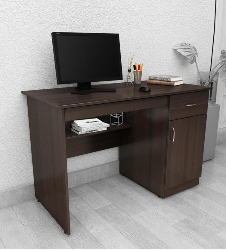 CASPIAN OFFTAB 002 Engineered Wood Multipurpose Table(Free Standing, Finish Color - Rainforest Brown, Pre-assembled)