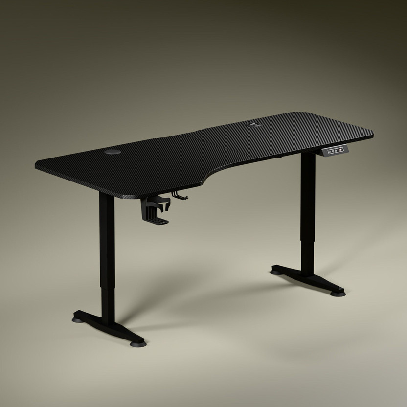 GREEN SOUL Trigger 2.0 Multipurpose Electric Height Adjustable |Smart Charging | Spacious Engineered Wood Office Table(Free Standing, Finish Color - Black, DIY(Do-It-Yourself))