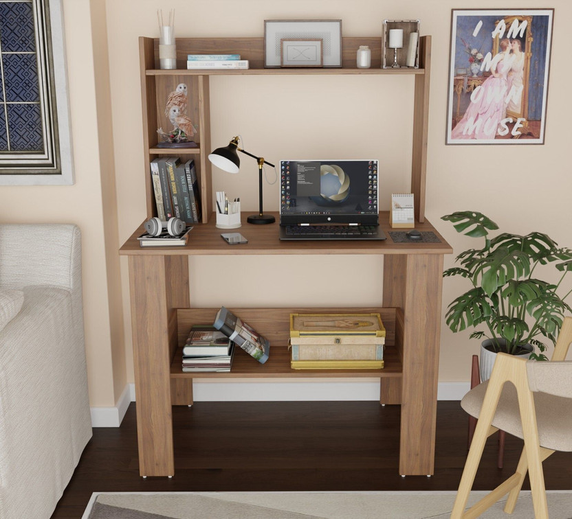 SPYDER HOME DECORE Multipurpose Portable Study Desk, Office Desk, Kids Desk Table Engineered Wood Study Table(Free Standing, Finish Color - Noce Lyon, DIY(Do-It-Yourself))