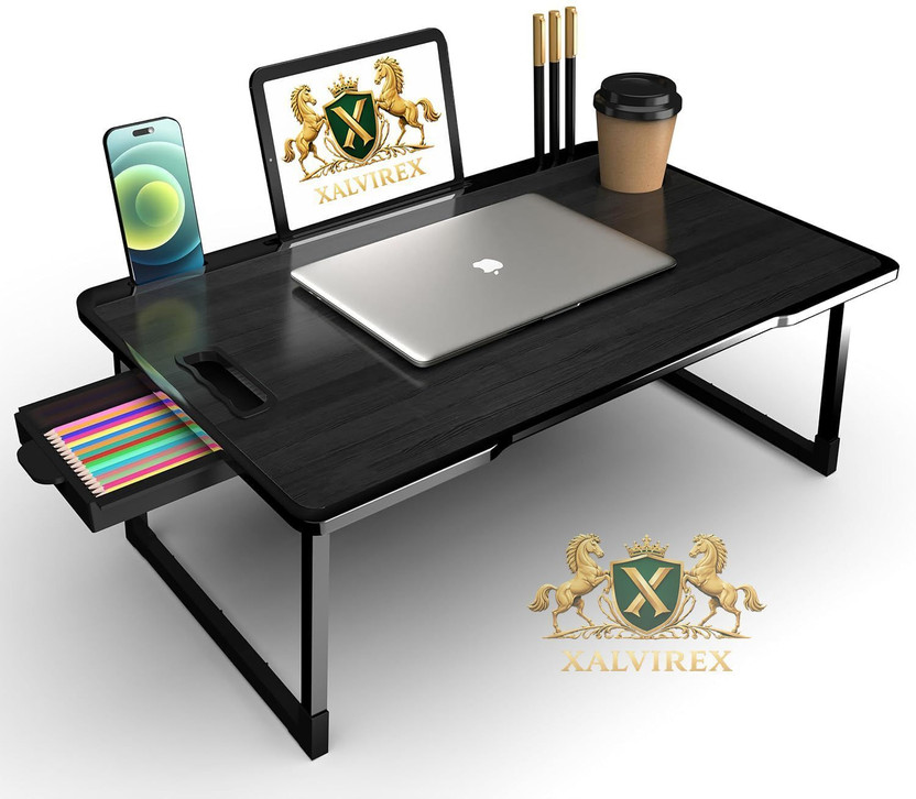 XALVIREX BLACK COTTED Plastic Study Table(Free Standing, Finish Color - black, Pre-assembled)