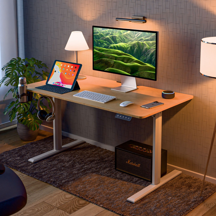 GREEN SOUL Imperium Multi-Purpose Electric Height Adjustable Study Table | Engineered Wood Office Table(Free Standing, Finish Color - Oak, DIY(Do-It-Yourself))