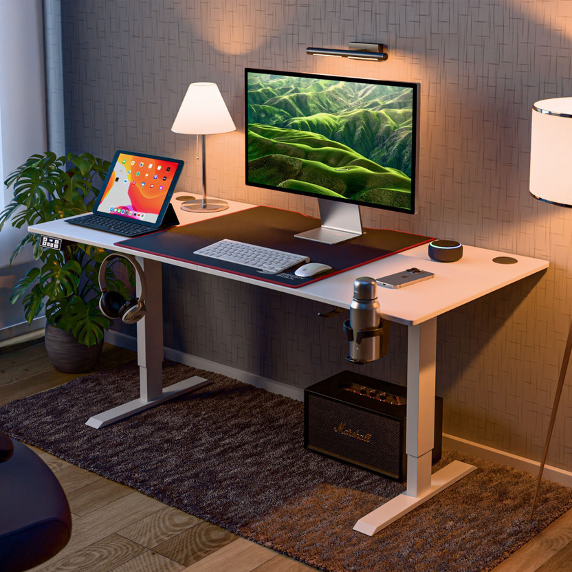 GREEN SOUL Surface 2.0 Multi-Purpose Electric Height Adjustable Study Table Engineered Wood Office Table(Free Standing, Finish Color - White, DIY(Do-It-Yourself))