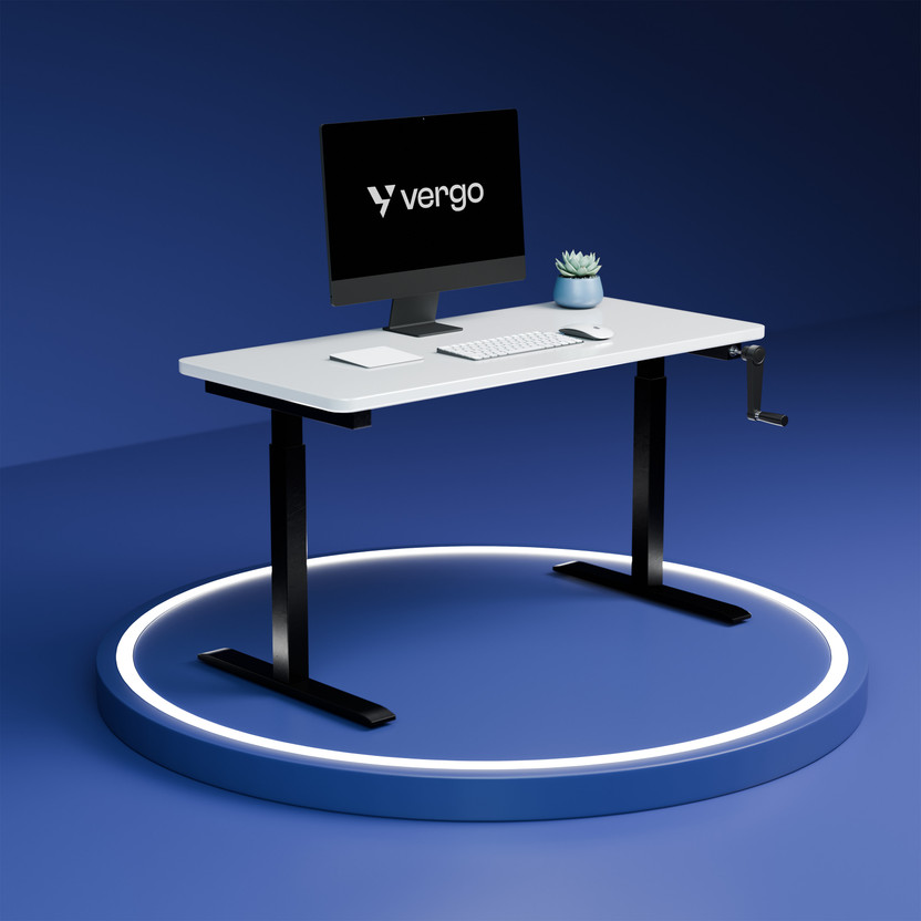 Vergo Vergo Vergo Move M1 Manual Standing Desk 1200 x 600, Sit-Stand Height Adjustable Table Engineered Wood Office Table(Free Standing, Finish Color - White, DIY(Do-It-Yourself)) - Flipkart Deal