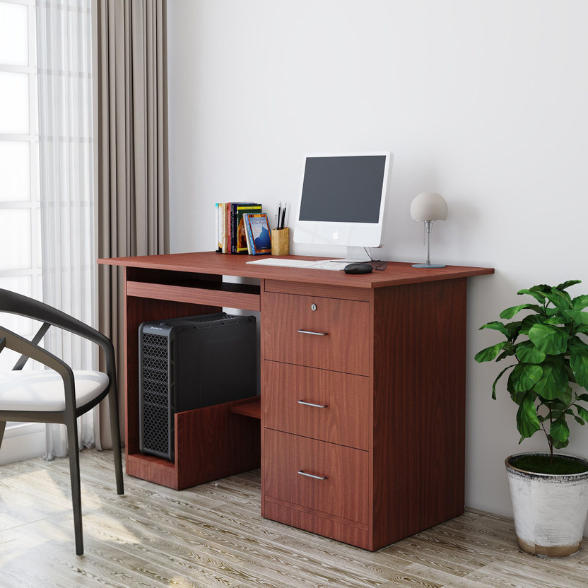 Flipkart Perfect Homes Kira Engineered Wood Study Table(Free Standing, Finish Color - Walnut, Knock Down)