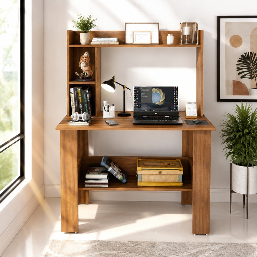 SPYDER HOME DECORE Multipurpose Portable Study Desk, Office Desk, Kids Desk Table Engineered Wood Study Table(Free Standing, Finish Color - Oak, DIY(Do-It-Yourself))
