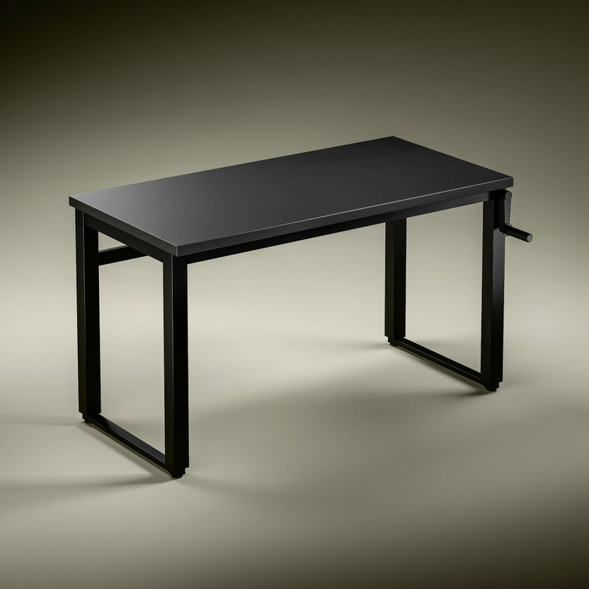 GREEN SOUL Rise Manual Height Adjustable Table|25mm Thick One Piece Top|80 KG Load Capacity Engineered Wood Study Table(Free Standing, Finish Color - Black, DIY(Do-It-Yourself))