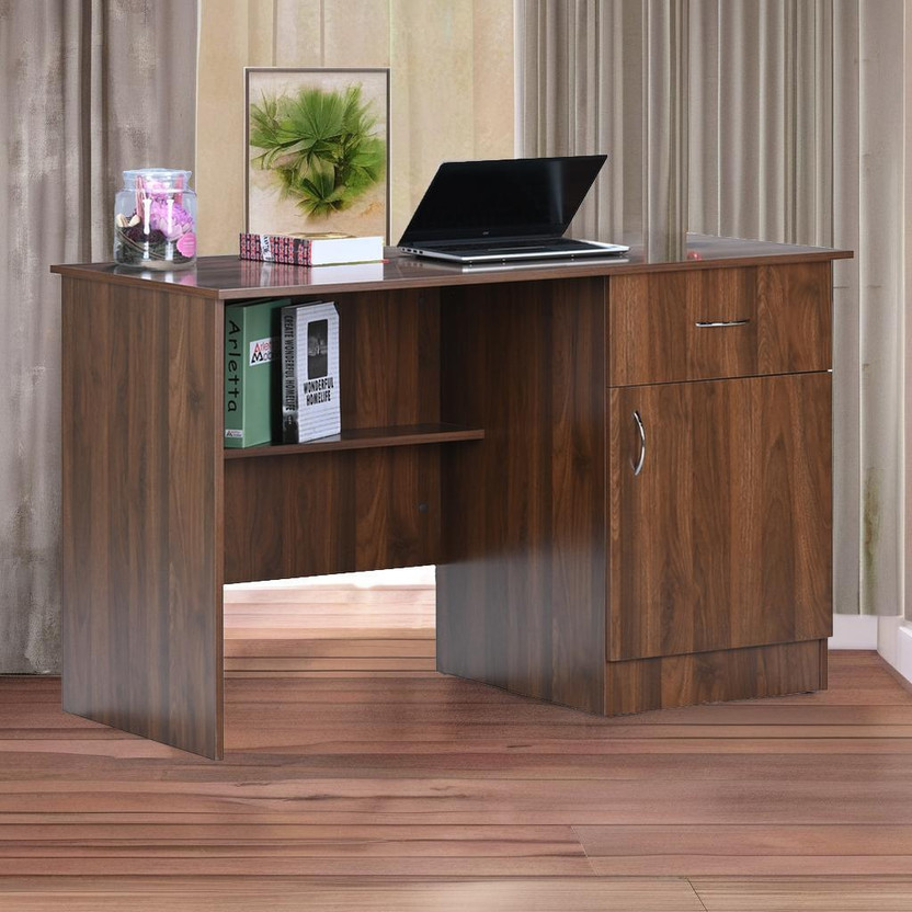 DeckUp Engineered Wood Office Table(Free Standing, Finish Color - Walnut, DIY(Do-It-Yourself))
