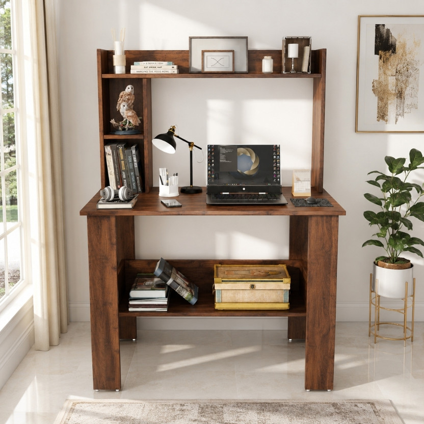 SPYDER HOME DECORE Multipurpose Portable Study Desk, Office Desk, Kids Desk Table Engineered Wood Study Table(Free Standing, Finish Color - Noce Lyon, DIY(Do-It-Yourself))