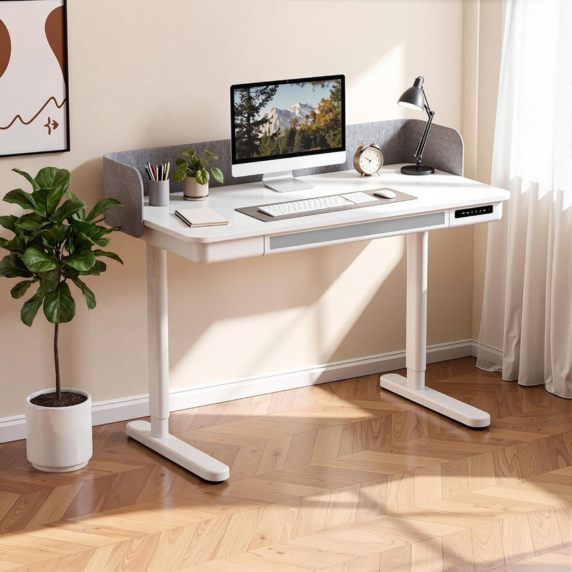 Artikel Artidesk Pro Sit Stand Office Desk 120x60cm USB Anti-Collision Table Engineered Wood Office Table(Free Standing, Finish Color - White, DIY(Do-It-Yourself))