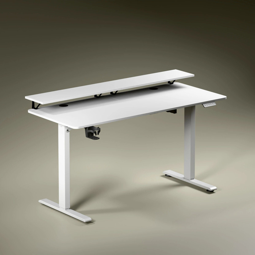 GREEN SOUL Elevate Multi-Purpose Electric Height Adjustable Study Table | Engineered Wood Office Table(Free Standing, Finish Color - White, DIY(Do-It-Yourself))