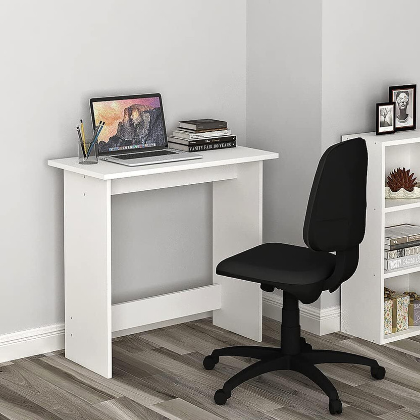 NE Furniture Furniture Modern Desk Work from Home Table, Home Office Computer Table Engineered Wood Study Table(Free Standing, Finish Color - White, DIY(Do-It-Yourself))