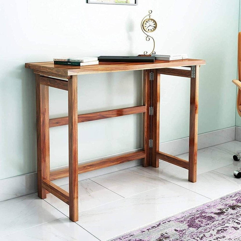 Rask Wood Sheesham Wood Office Study Table for Students with Drawers Storage Solid Wood Study Table(Free Standing, Finish Color - Natural, Pre-assembled)