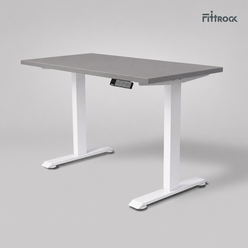 FittRock FittRock Dual Motor Height Adjustable Desk 1200x600mm | 4 Memory, 120kg, C-USB Engineered Wood Office Table(Free Standing, Finish Color - White Frame & Gothic Grey, DIY(Do-It-Yourself)) - Flipkart Deal
