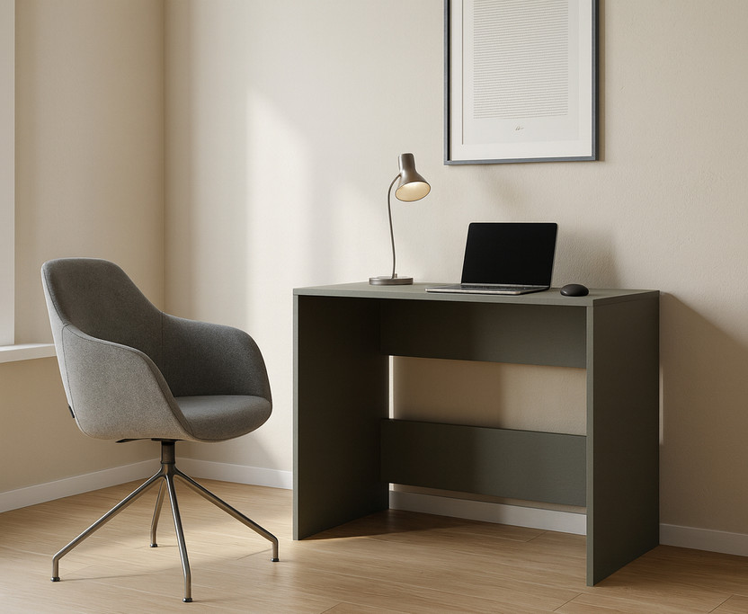 Home Full Denny Engineered Wood Study Table(Free Standing, Finish Color - Grey, Knock Down)