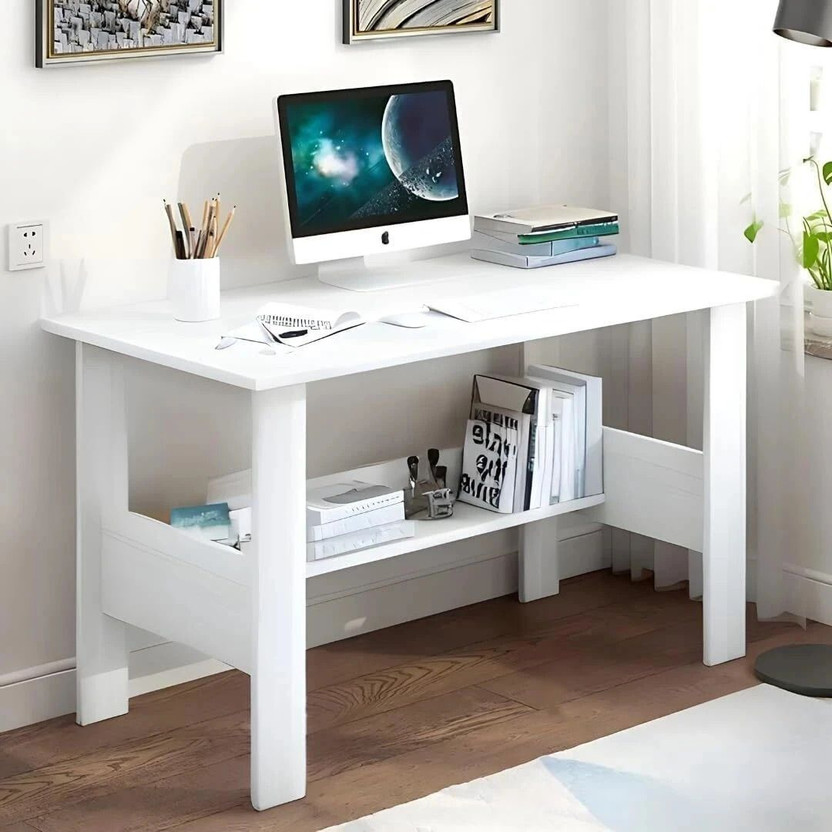 WUDYHOME Engineered Wood Multipurpose Table(Free Standing, Finish Color - White, DIY(Do-It-Yourself))