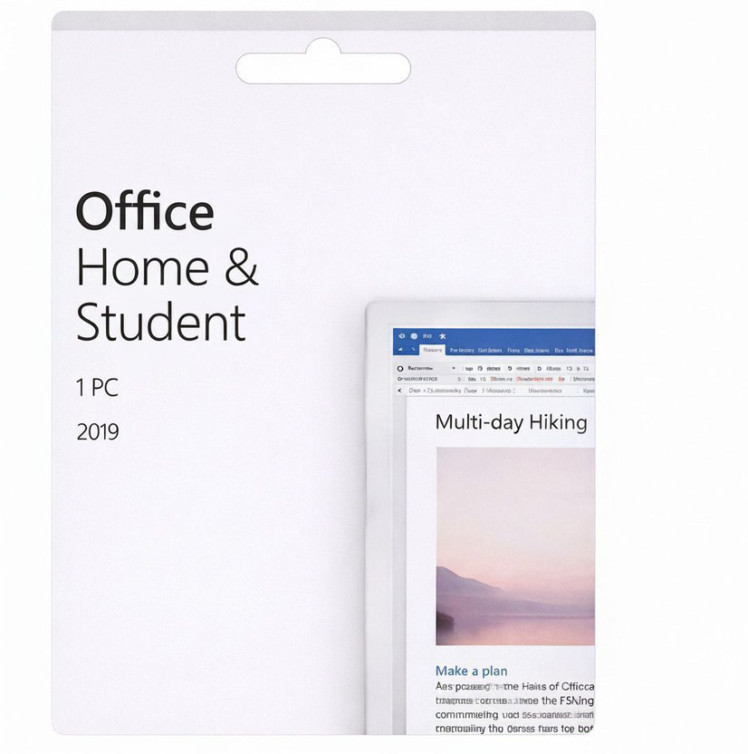 MICROSOFT Office Home and Student 2019, One-Time Purchase - Lifetime Validity, 1 Person, 1 PC or Mac (Activation Key Card)(Lifetime Year)