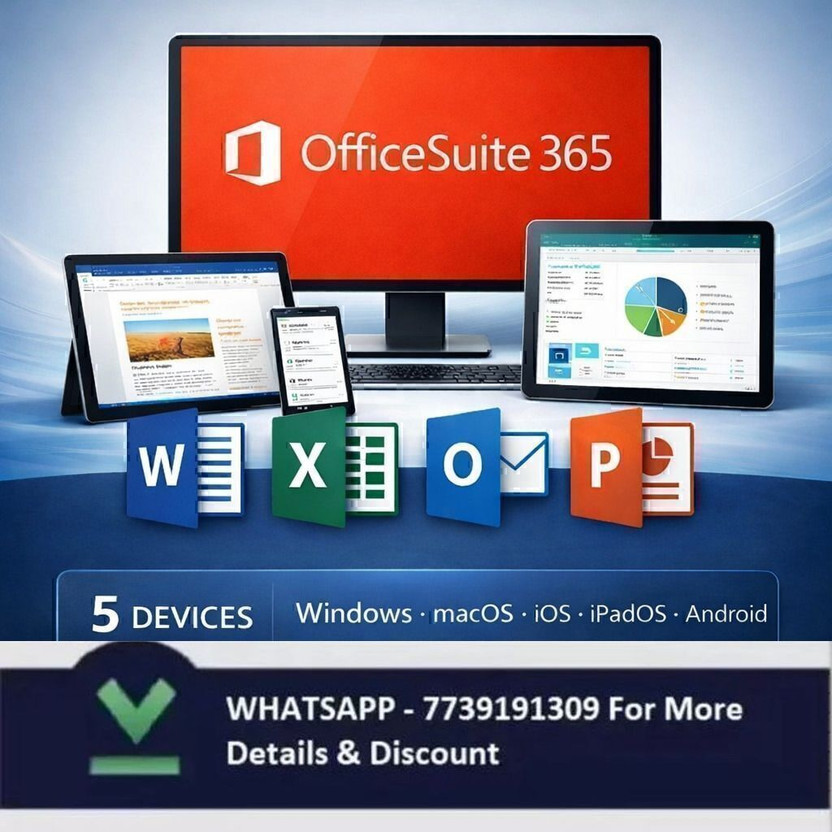 MICROSOFT OfficeSuite 365 Pro Plus 2026 | 5 Devices | Lifetime | Win 10/11|Mac|iOS|Tablet