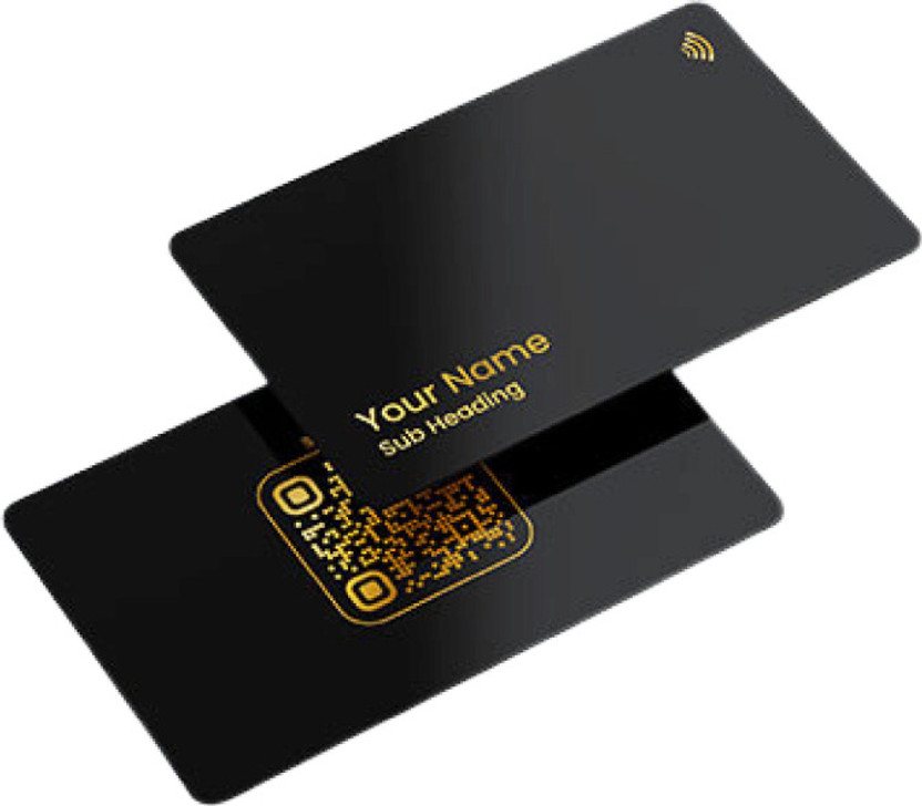 NFCCARD Black Metal Card with Matt Golden Print