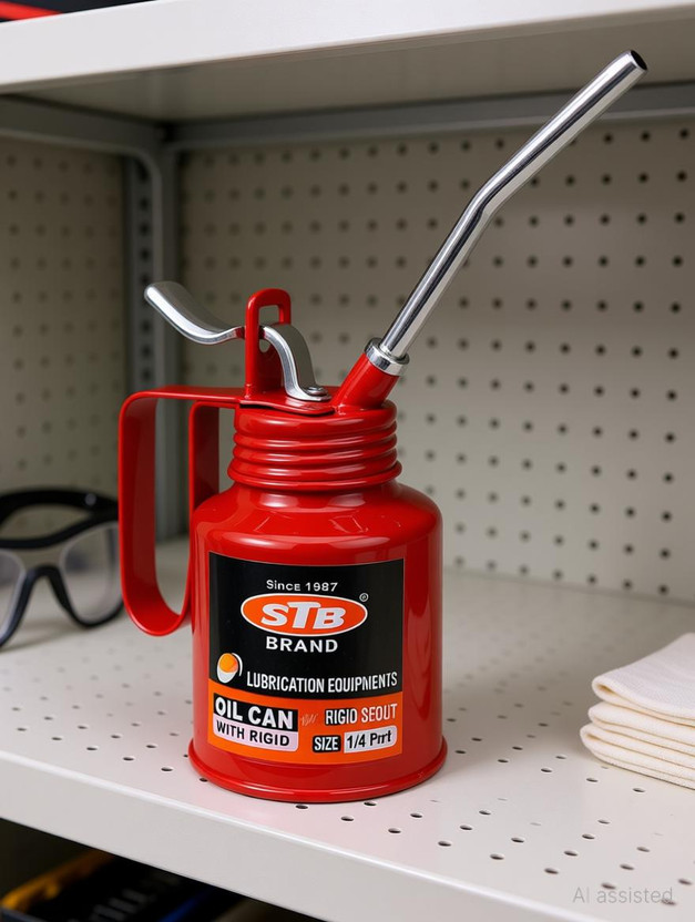 STB Oil Can &Grease Gun Precision Lubrication Tool Full Heavy Rigid Spout 1/4 Manual Dispenser(1.4 ml Pack of 1)