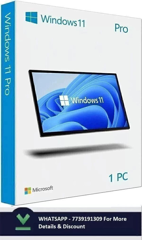 MICROSOFT Windows 11 Pro USB Box Pack Retail 32/64 Bit (1 User/PC, Lifetime Validity)