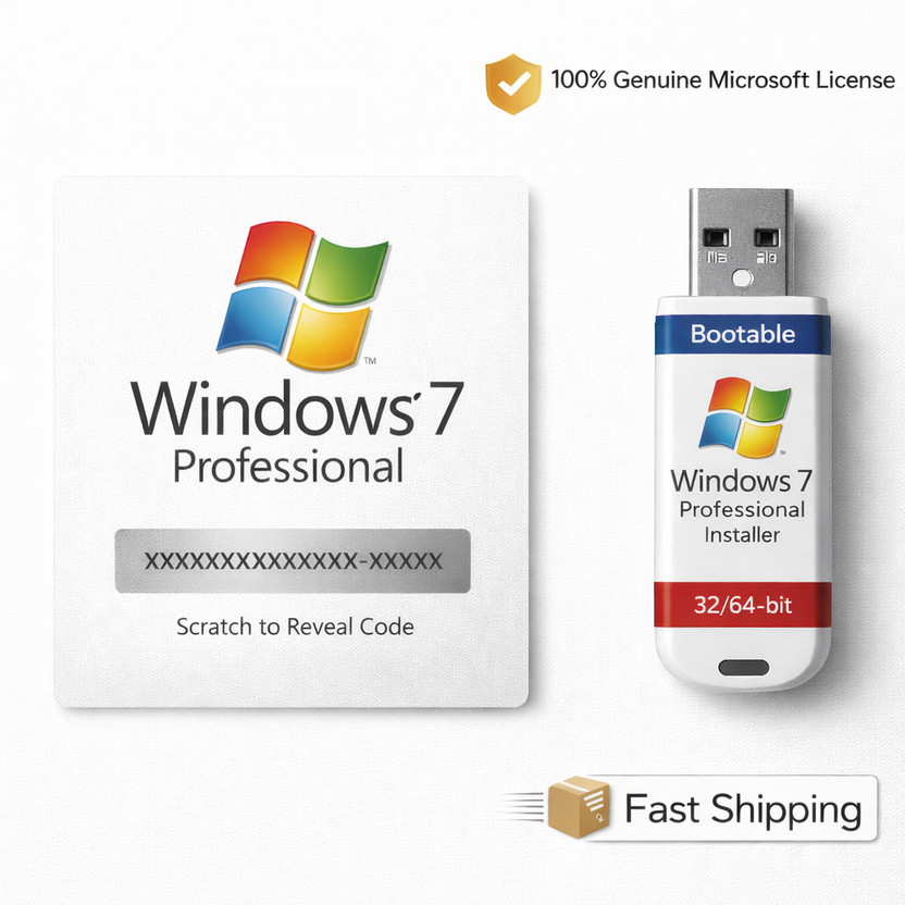 Gamework Windows 7 Professional on USB Pendrive (Bootable) Microsoft Windows 7 Professional Operating System x32 x64