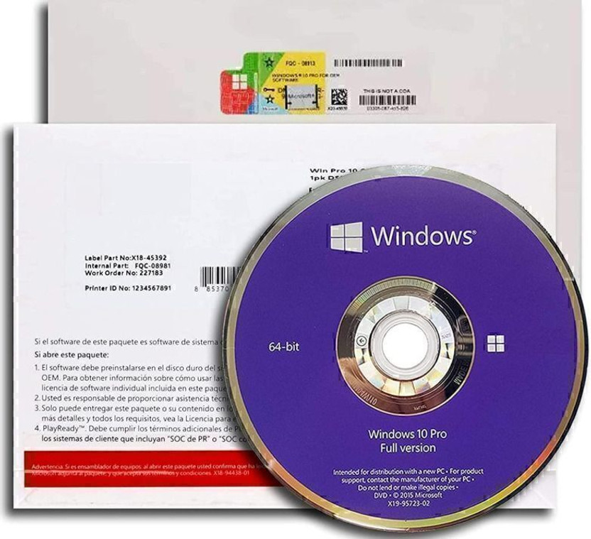SoftwareXDA Windows 10 Pro Activation Key with CD 64 BIT/32 BIT