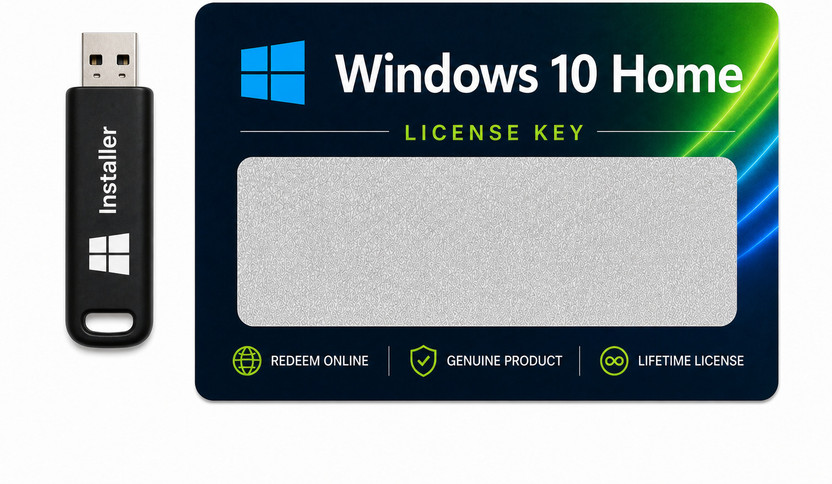 Gamework Windows 10 Home License Key with Installation Pendrive USB Windows 10 Home Redeem Code with USB Installer Media x32 x64 Operating System License