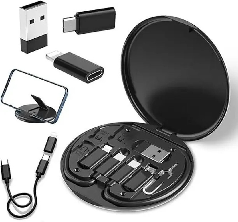 Novo Novo 3-in-1 Cable 0.29 m Multifunctional Data Cable Set : 3-in-1 Cable 5 A 0.29 m metal One 60W USB C to C Fast Charging Travel Cable Set Type C (Compatible with DATE TRANFER, Charging Adapter, Smart Phones, Black, One Cable)(Compatible with Data Transfer, Charging Adapter, Black, One Cable, USB Typ - Flipkart Deal