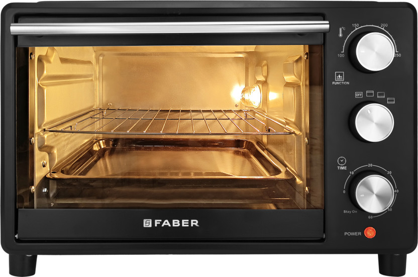 FABER 24-Litre Oven Toaster Grill OTG FOTG 24L Neo|1500W OTG|Bake,Toast, Grill|4 Stage Functions|Upper & Lower Heating, Black