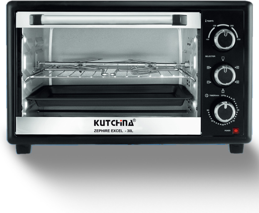 Kutchina 30-Litre(Zephire Excel 1600 Watt Electric Oven Toaster Grill with Rotisserie, Black)