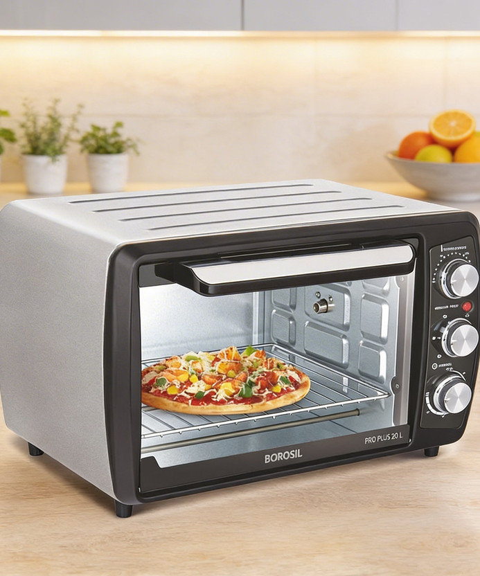 BOROSIL 20-Litre Oven Toaster Grill OTG BOTG19L02, Silver