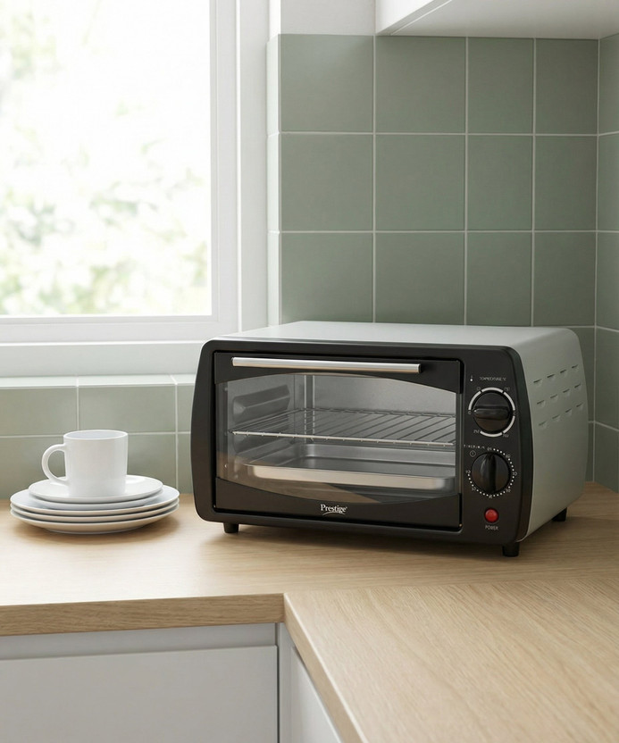 Prestige 9-Litre Oven Toaster Grill OTG POTG 9 PC (41456), Black, Grey