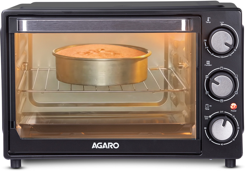 AGARO 30-Litre with Motorised Rotisserie Oven Toaster Grill OTG 33393, Black