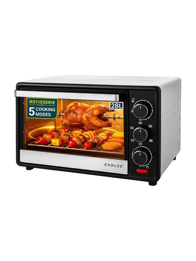 Cadlec 28-Litre Oven Toaster Grill OTG OvenMate, Silver and Black