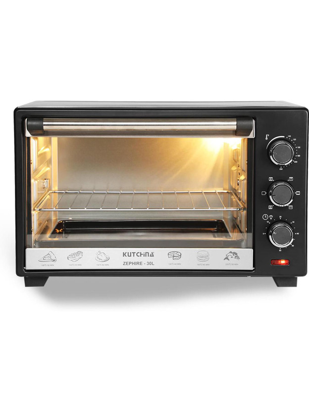 Kutchina Kutchina 30-Litre For Baking, Grilling, Toasting and Roasting ��360-degree Rotisserie Auto Shut-off ��Stainless Steel Elements Oven Toaster Grill OTG Zephire Excel 1600 Watt Electric Oven Toaster Grill with Rotisserie, Black - Flipkart Deal