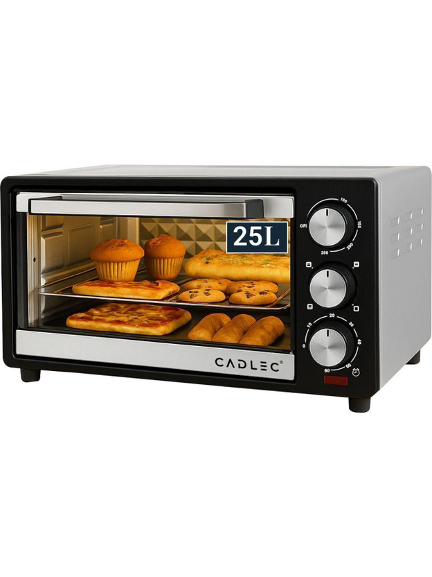 Cadlec 25-Litre Oven Toaster Grill OTG MultiChef, Silver and Black