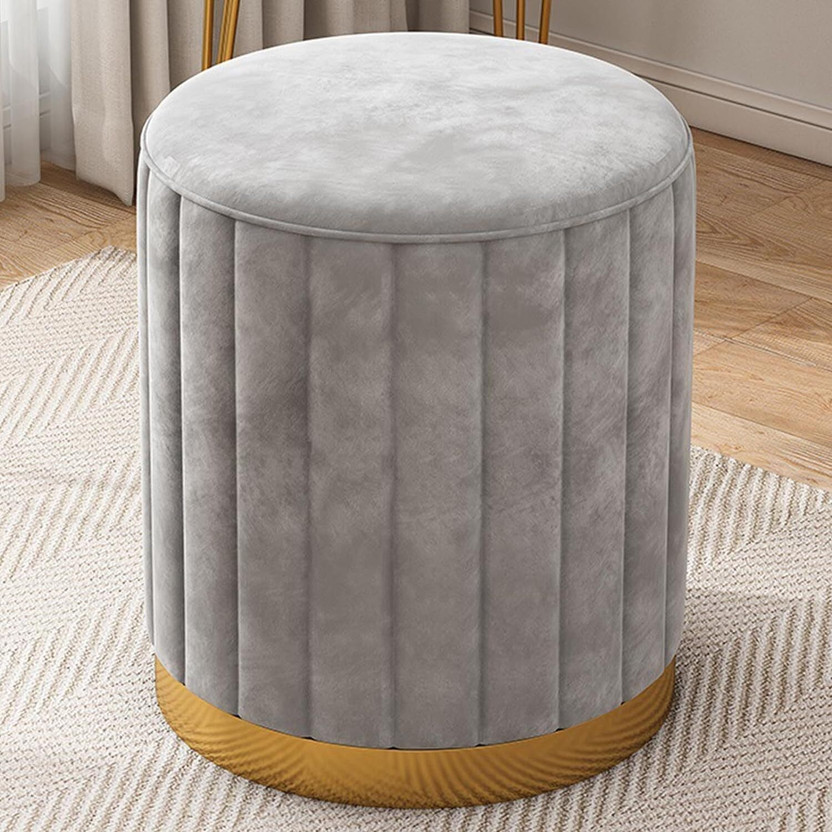 CraftOnline Solid Wood Cocktail Ottoman(Finish Color - Grey, Golden, Pre Assembled)