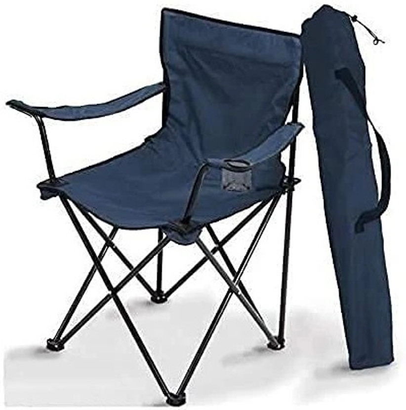 RAIYARAJ Portable Foldable Camping Chair for Home, Balcony, Office, Garden, Fishing Synthetic Fiber Outdoor Chair(Blue, Pre-assembled)