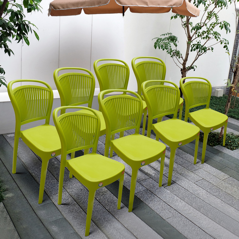 Furniture Yard Mango Salsa Plastic Chair/Stackable Plastic Chair/Strong & Sturdy Structure/ Plastic Outdoor Chair(Green, Pre-assembled)