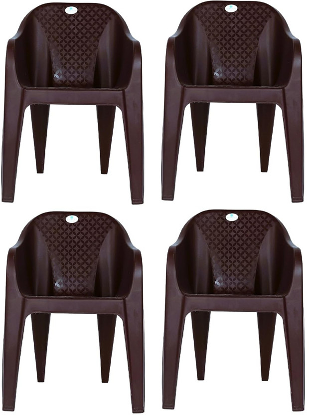 HOMIBOSS HOMIBOSS Plastic chairs for home, Living Rooms, Study, Garden, outdoor & indoor Plastic Outdoor Chair(Brown, Set of 4, Pre-assembled) - Flipkart Deal