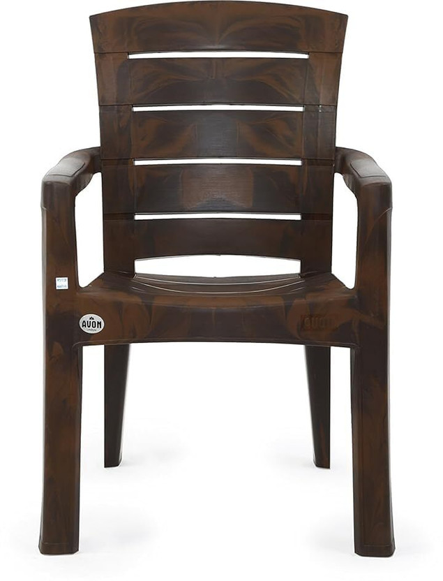 AVRO furniture 9955 Heavy Duty, Durable, Stackable, Indoor & Outdoor Use, Living Room Kursi, Plastic Outdoor Chair(Brown, Pre-assembled)