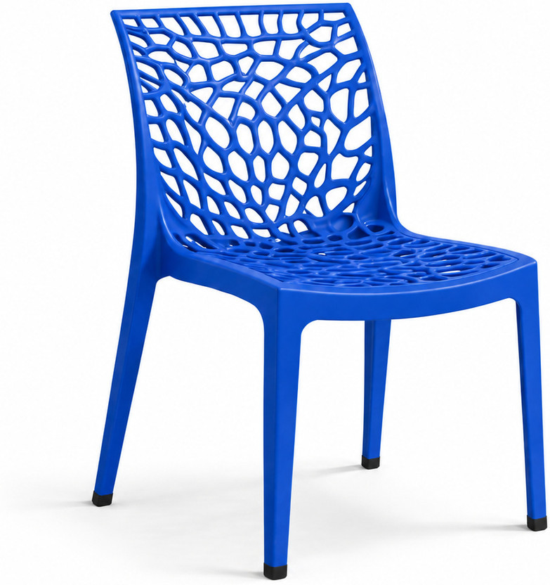 SRI GAYATHRI POLYMERS Premium Web Design Plastic Chair|Stylish Modern Armless Chair for multipurpose Plastic Outdoor Chair(Blue, Pre-assembled)