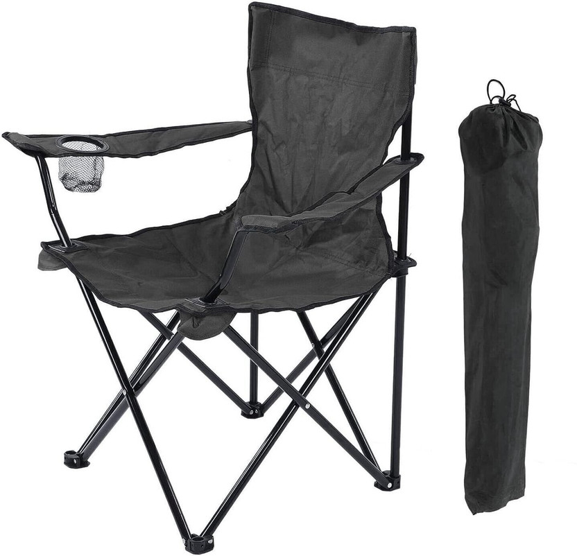 KASHTHBHANJAN Foldable camping chair Ceramic Outdoor Chair(Black, Pre-assembled)