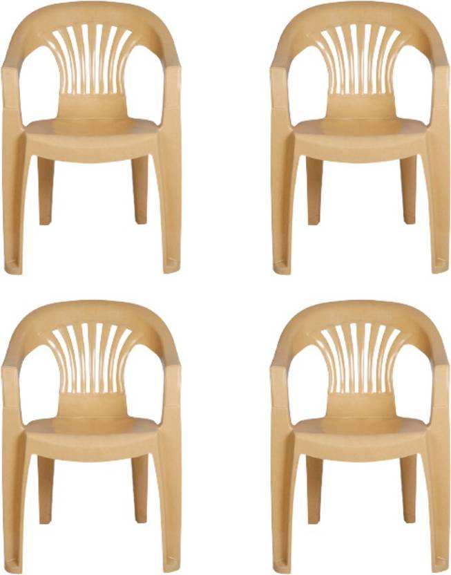 Kisan Crest Goodwill Plastic Chair/Glossy Finish Stackable Arm Chair