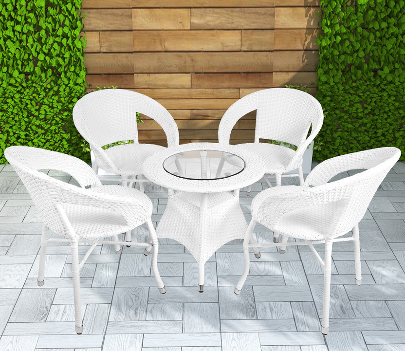 Aadya Craft Synthetic Fiber Table & Chair Set(Finish Color - White, Pre-assembled)