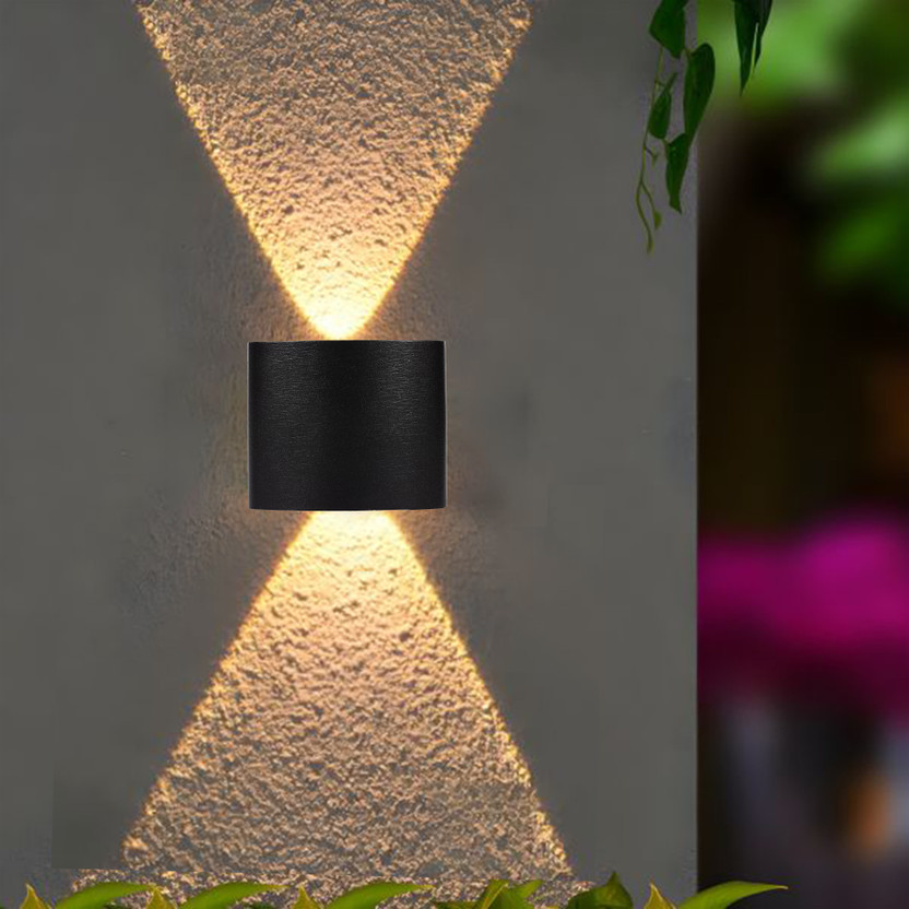 YOGABACA LED Outdoor Waterproof IP65 Exterior interior Wall Step Up Down Light Fixture Lamp Post Light Outdoor Lamp(Black)