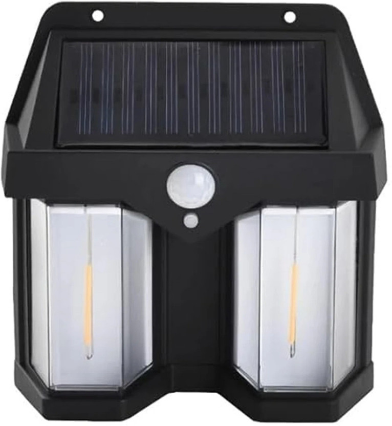 Jeko Solar Power Outdoor Waterproof LED Wall Light with Motion Sensor | Auto On/Off Security Light for Garden, Gate & Home Gate Light Outdoor Lamp(Black, White)